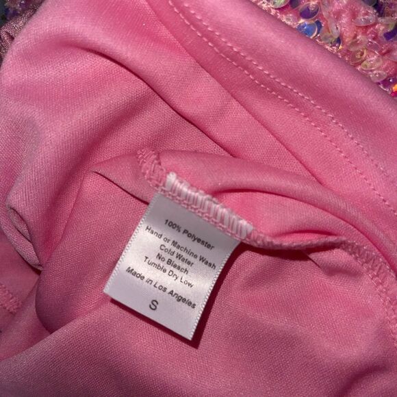 Lucy in the Sky Iridescent Sequin BodyCon Dress in Pink Size Small - Picture 3 of 9